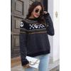 imageCHICWISH Women Halloween Sweater Skull Printed Crewneck Long Sleeves Holiday Knit Sweater Pullover TopsBlack