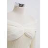 imageCHICWISH Women Off Shoulder Sweater Top Sexy Long Sleeve Mesh Spliced Knit Top Going Out Tunics TopsCream