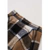 imageCHICWISH Women Plaid Flared Mini Skirt Vintage A Line High Waist Fall Winter Casual Pleated Flowy Short SkirtBrown