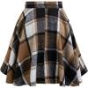 imageCHICWISH Women Plaid Flared Mini Skirt Vintage A Line High Waist Fall Winter Casual Pleated Flowy Short SkirtBrown