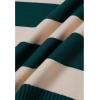 imageCHICWISH Women Stripe VNeck Pullover Sweater Long Sleeve Classic Casual Polo Tops Shirts Fall Winter Knit SweatersEmerald