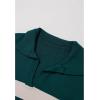 imageCHICWISH Women Stripe VNeck Pullover Sweater Long Sleeve Classic Casual Polo Tops Shirts Fall Winter Knit SweatersEmerald