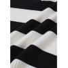 imageCHICWISH Women Stripe VNeck Pullover Sweater Long Sleeve Classic Casual Polo Tops Shirts Fall Winter Knit SweatersWhite