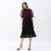 imageCHICWISH Womens BlackWineGreyPinkWhite Organza Bubble Sleeves Knit TopWine