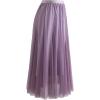 imageCHICWISH Womens LilacCreamGreyPinkBlack Layered Mesh Ballet Prom Party Tulle Tutu ALine Maxi SkirtGlitter Lilac