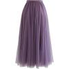 imageCHICWISH Womens LilacCreamGreyPinkBlack Layered Mesh Ballet Prom Party Tulle Tutu ALine Maxi SkirtPurple