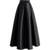 imageCHICWISH Women Bowknot Pleated Maxi Skirt Casual High Waist ALine Prom Party Swing Long Skirts with PocketsBlack