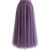 imageCHICWISH Womens LilacCreamGreyPinkBlack Layered Mesh Ballet Prom Party Tulle Tutu ALine Maxi SkirtPurple