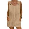imageDisamer Tank Tops for Women Dressy Casual Summer 2024 Sleeveless 2 Piece Outfits Short Pants Sweatsuit Lounge Sets Large B Apricot