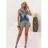 imageDisamer Tank Tops for Women 2025 Summer Casual Button Down Shirts Loose Fit V Neck Sleeveless Tshirt BlouseFlower Dot