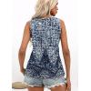 imageDisamer Tank Tops for Women 2025 Summer Casual Button Down Shirts Loose Fit V Neck Sleeveless Tshirt BlouseFlower Dot
