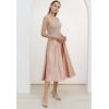 imageCHICWISH Women Full Pearl Embellished Sheer Mesh Top Sexy See Through Shirt Long Sleeve Scoop Neck Blouses Tops TanTan