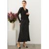 imageCHICWISH Women Sequin Mermaid Maxi Skirt Elegant Elastic High Waist A Line Flare Cocktail Party Glitter Long SkirtsBlack