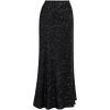 imageCHICWISH Women Sequin Mermaid Maxi Skirt Elegant Elastic High Waist A Line Flare Cocktail Party Glitter Long SkirtsBlack