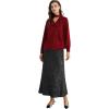 imageCHICWISH Women Sequin Mermaid Maxi Skirt Elegant Elastic High Waist A Line Flare Cocktail Party Glitter Long SkirtsBlack