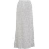 imageCHICWISH Women Sequin Mermaid Maxi Skirt Elegant Elastic High Waist A Line Flare Cocktail Party Glitter Long SkirtsIvory