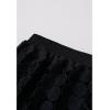 imageCHICWISH Women Summer Crochet Circle Fringe Hem Maxi Skirt Hollow Out High Elastic Waist Vacation Beach Long SkirtBlack