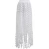 imageCHICWISH Women Summer Crochet Circle Fringe Hem Maxi Skirt Hollow Out High Elastic Waist Vacation Beach Long SkirtWhite