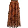 imageCHICWISH Womens LilacOrangeGreen Tulle Tutu Skirt Velvet Magnolia Elastic Waist DoubleLayered Mesh Maxi SkirtOrange