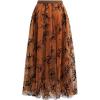 imageCHICWISH Womens LilacOrangeGreen Tulle Tutu Skirt Velvet Magnolia Elastic Waist DoubleLayered Mesh Maxi SkirtOrange