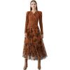 imageCHICWISH Womens LilacOrangeGreen Tulle Tutu Skirt Velvet Magnolia Elastic Waist DoubleLayered Mesh Maxi SkirtOrange