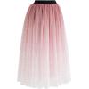 imageCHICWISH Womens PurpleBurgundyPink Festive Sparkle Ombre Tulle Midi SkirtPink
