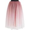 imageCHICWISH Womens PurpleBurgundyPink Festive Sparkle Ombre Tulle Midi SkirtPink