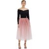 imageCHICWISH Womens PurpleBurgundyPink Festive Sparkle Ombre Tulle Midi SkirtPink