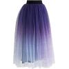 imageCHICWISH Womens PurpleBurgundyPink Festive Sparkle Ombre Tulle Midi SkirtPurple