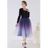 imageCHICWISH Womens PurpleBurgundyPink Festive Sparkle Ombre Tulle Midi SkirtPurple