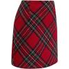imageCHICWISH Womens Red Plaid Mini Skirt Fall Winter Tartan Wool High Waisted Bodycon Pencil SkirtRed