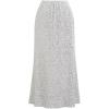 imageCHICWISH Women Sequin Mermaid Maxi Skirt Elegant Elastic High Waist A Line Flare Cocktail Party Glitter Long SkirtsIvory
