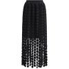 imageCHICWISH Women Summer Crochet Circle Fringe Hem Maxi Skirt Hollow Out High Elastic Waist Vacation Beach Long SkirtBlack