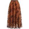 imageCHICWISH Womens LilacOrangeGreen Tulle Tutu Skirt Velvet Magnolia Elastic Waist DoubleLayered Mesh Maxi SkirtOrange