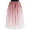 imageCHICWISH Womens PurpleBurgundyPink Festive Sparkle Ombre Tulle Midi SkirtPink
