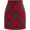 imageCHICWISH Womens Red Plaid Mini Skirt Fall Winter Tartan Wool High Waisted Bodycon Pencil SkirtRed