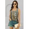 imageDisamer Tank Tops for Women 2025 Pleated Summer Tops Button Down Loose Fit Sleeveless Square Neck T ShirtsDewdrop Yellow