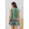 imageDisamer Tank Tops for Women 2025 Pleated Summer Tops Button Down Loose Fit Sleeveless Square Neck T ShirtsFloral Green