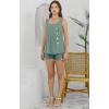 imageDisamer Tank Tops for Women 2025 Pleated Summer Tops Button Down Loose Fit Sleeveless Square Neck T ShirtsLace Green