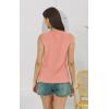 imageDisamer Tank Tops for Women 2025 Pleated Summer Tops Button Down Loose Fit Sleeveless Square Neck T ShirtsLace Orange