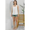 imageDisamer Tank Tops for Women 2025 Pleated Summer Tops Button Down Loose Fit Sleeveless Square Neck T ShirtsLace White