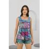 imageDisamer Tank Tops for Women 2025 Pleated Summer Tops Button Down Loose Fit Sleeveless Square Neck T ShirtsPlaid Purple