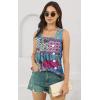 imageDisamer Tank Tops for Women 2025 Pleated Summer Tops Button Down Loose Fit Sleeveless Square Neck T ShirtsPlaid Purple