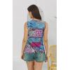 imageDisamer Tank Tops for Women 2025 Pleated Summer Tops Button Down Loose Fit Sleeveless Square Neck T ShirtsPlaid Purple