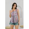 imageDisamer Tank Tops for Women 2025 Pleated Summer Tops Button Down Loose Fit Sleeveless Square Neck T ShirtsStriped Rose