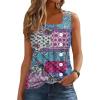 imageDisamer Tank Tops for Women 2025 Pleated Summer Tops Button Down Loose Fit Sleeveless Square Neck T ShirtsPlaid Purple