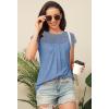 imageDisamer Womens Cap Sleeve Summer Tops Casual Crew Neck Lace Fashion Loose Fit Short Sleeve Shirts Tunic BlouseA Pure Blue