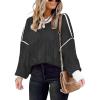imageDisamer Sweaters for Women Fall Outfits Winter 2025 Lightweight Long Batwing Sleeve Crewneck Knit Pullover Sweaters TopsPure Black