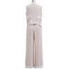 imageCHICWISH Women 2 Piece Sets Summer Outfit Sleeveless V Neck Lace Top and Side Pocket Pants Casual Vacation Lounge SetLinen