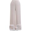 imageCHICWISH Women 2 Piece Sets Summer Outfit Sleeveless V Neck Lace Top and Side Pocket Pants Casual Vacation Lounge SetLinen